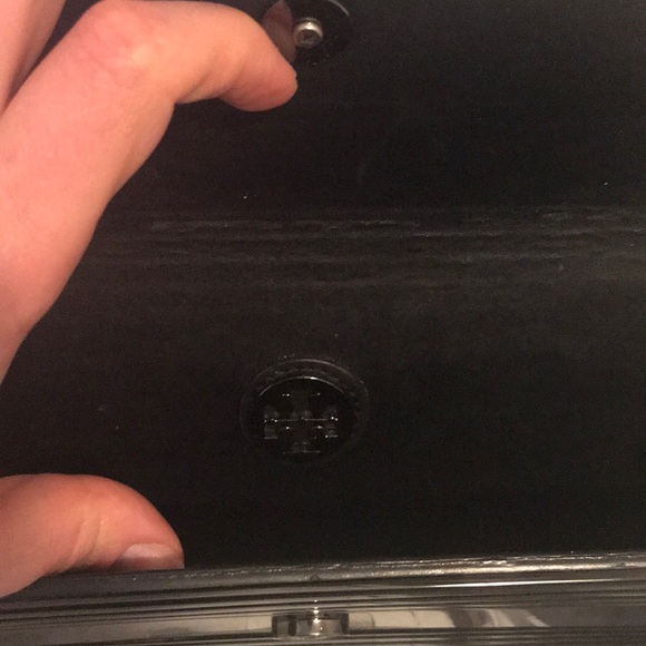 Like new Tory Burch hard black clutch - Picture 5 of 5